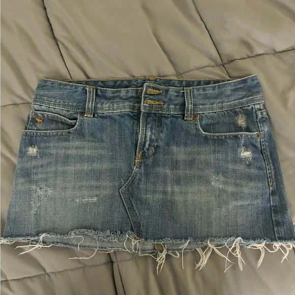 vintage abercrombie y2k micro mini denim skirt size 2 ! - Picture 4 of 6